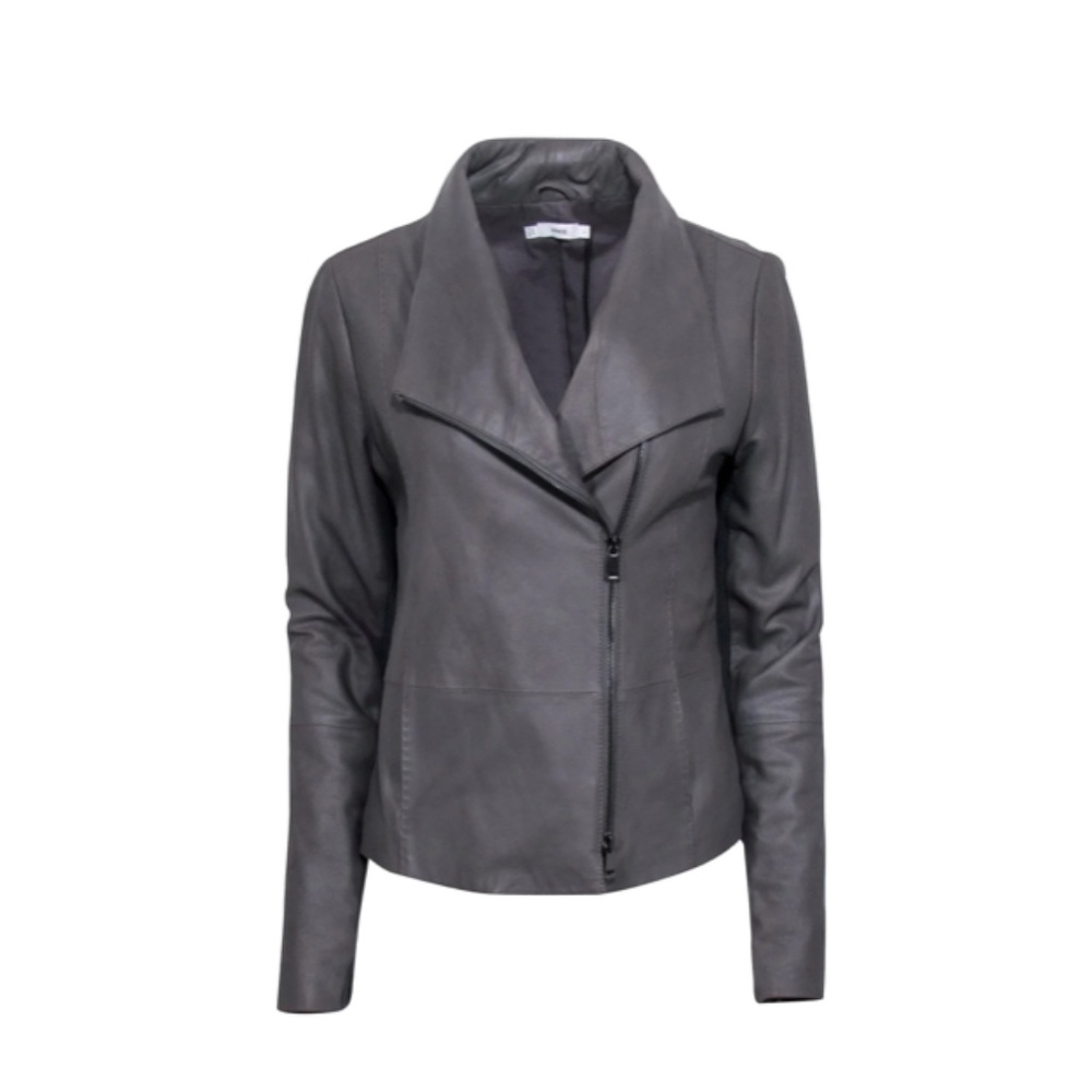 Vince Gray Leather Jacket
